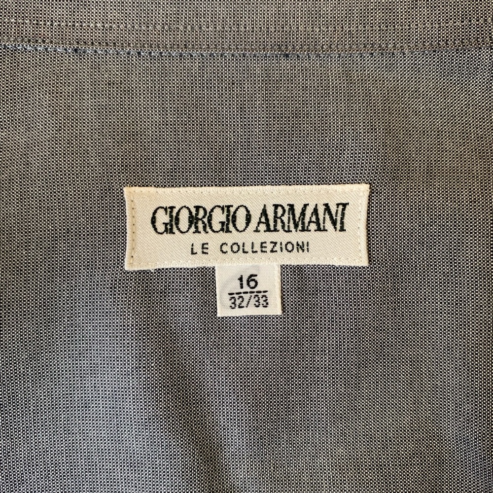 Giorgio Armani Le Collezioni Men's Light Gray Dress Shirt Size 16, 32/33 - Picture 3 of 6